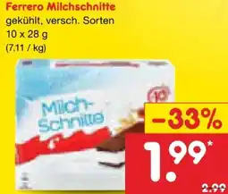 Netto Marken-Discount Ferrero Kinder Milchschnitte Angebot