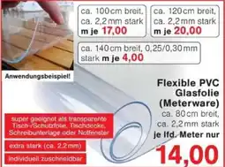 Jawoll Flexible PVC Glasfolie (Meterware) Angebot