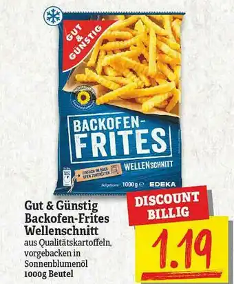 NP Discount Gut & Günstig Backofen-frites Wellenschnitt Angebot