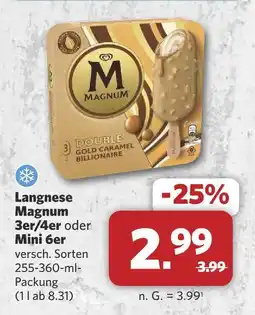 Combi Langnese magnum 3er/4er Angebot