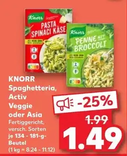 Kaufland Knorr spaghetteria, activ veggie oder asia Angebot