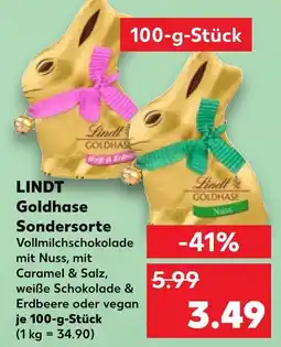 Kaufland Lindt goldhase sondersorte vollmilchschokolade mit nuss Angebot