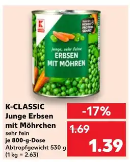 Kaufland K-classic junge erbsen mit möhrchen Angebot