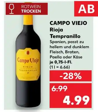 Kaufland Campo viejo rioja tempranillo Angebot
