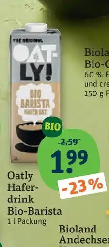 tegut Oatly haferdrink bio-barista Angebot