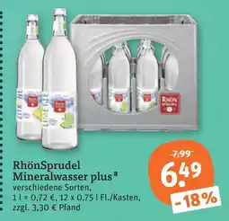 tegut Rhönsprudel mineralwasser plus Angebot