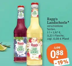 tegut Rapp's landschorle Angebot