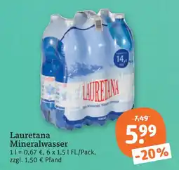 tegut Lauretana mineralwasser Angebot