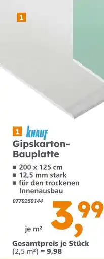 Globus Baumarkt Knauf gipskarton-bauplatte Angebot
