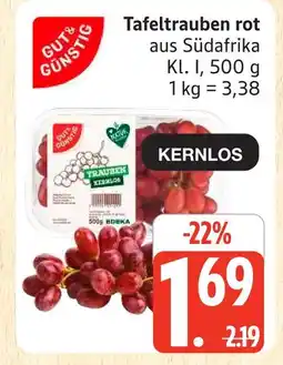 Marktkauf Gut & günstig tafeltrauben rot kernlos Angebot