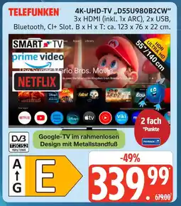 Marktkauf Telefunken 4k-uhd-tv d55u980b2cw Angebot