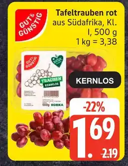 Edeka Gut & günstig tafeltrauben rot kernlos Angebot