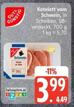 Edeka Gut & günstig kotelett vom schwein Angebot