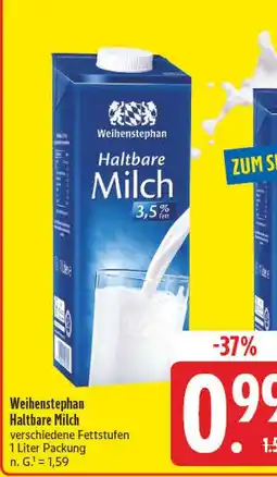 E-Center Weihenstephan haltbare milch Angebot