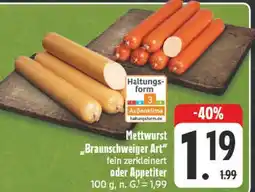 E-Center Mettwurst „braunschweiger art“ Angebot