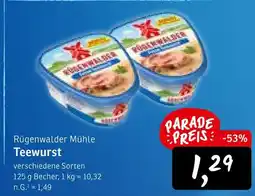 KONSUM Rügenwalder mühle teewurst Angebot