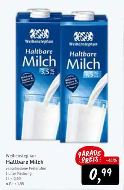 KONSUM Weihenstephan haltbare milch Angebot