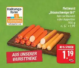 Marktkauf Mettwurst 'braunschweiger art' Angebot