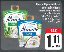Edeka Almette alpenfrischkäse kräuter Angebot
