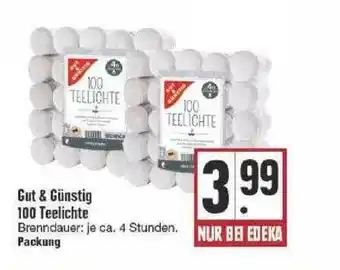 Edeka Gut & Günstig 100 Teelichte Angebot