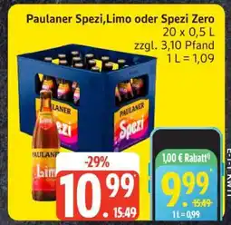 Edeka Paulaner Spezi, Limo oder Spezi Zero Angebot