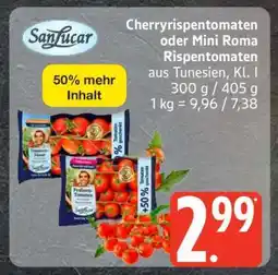 Edeka SanLucar Cherryrispentomaten oder Mini Roma Rispentomaten Angebot