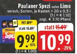 Edeka Paulaner Spezi oder Limo Angebot
