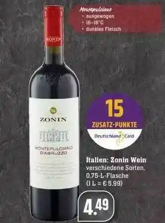 Edeka Zonin Wein Angebot