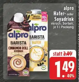 Edeka alpro Hafer- oder Soyadrink Angebot
