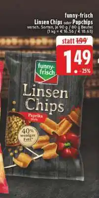 Edeka funny-frisch Linsen Chips oder Popchips Angebot