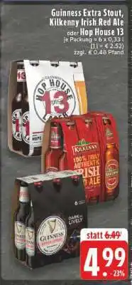 Edeka Guinness Extra Stout, Kilkenny Irish Red Ale oder Hop House 13 Angebot