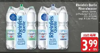 Edeka Rheinfels Quelle Mineralwasser Angebot