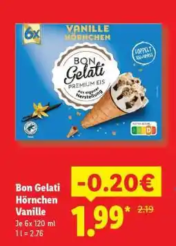 Lidl Bon Gelati Hörnchen Vanille Angebot
