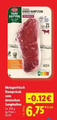 Lidl Metzgerfrisch Rumpsteak vom deutschen Jungbullen Angebot