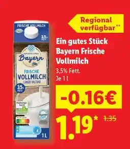 Lidl Ein gutes Stück Bayern Frische Vollmilch Angebot