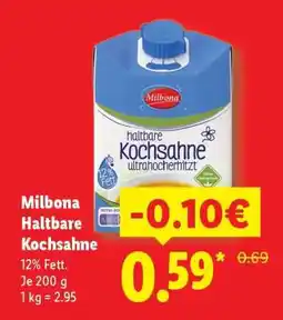 Lidl Milbona Haltbare Kochsahne Angebot