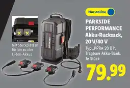 Lidl PARKSIDE PERFORMANCE Akku-Rucksack, 20 V/40 V Angebot