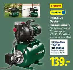 Lidl PARKSIDE Elektro-Hauswasserwerk Angebot