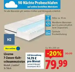 Lidl Livarno 7-Zonen-Kaltschaummatratze Angebot