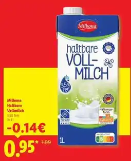 Lidl Milbona Haltbare Vollmilch Angebot