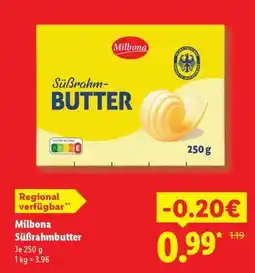 Lidl Milbona Süßrahmbutter Angebot