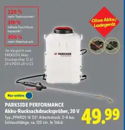 Lidl PARKSIDE PERFORMANCE Akku-Rucksackdrucksprüher, 20 V Angebot