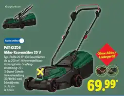 Lidl PARKSIDE Akku-Rasenmäher 20 V Angebot