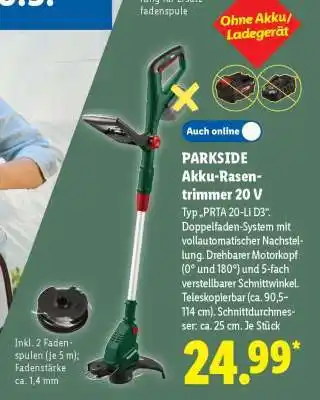 PARKSIDE Akku-Rasen-trimmer 20 V