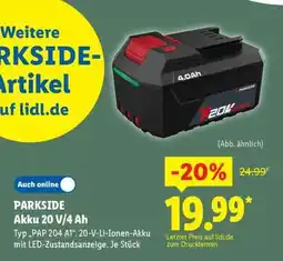 Lidl PARKSIDE Akku 20 V/4 Ah Angebot