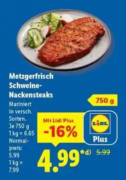 Lidl Metzgerfrisch Schweine­ nackensteaks Angebot