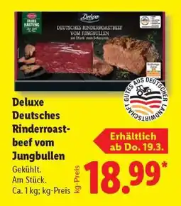 Lidl Deluxe Deutsches Rinderroastbeef vom Jungbullen Angebot