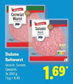 Lidl Dulano Rohwurst Angebot