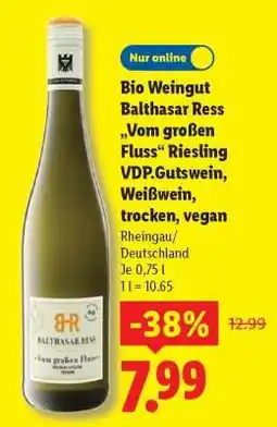 Lidl Bio Weingut Balthasar Ress „Vom großen Fluss“ Riesling VDP.Gutswein, Weißwein, trocken, vegan Angebot