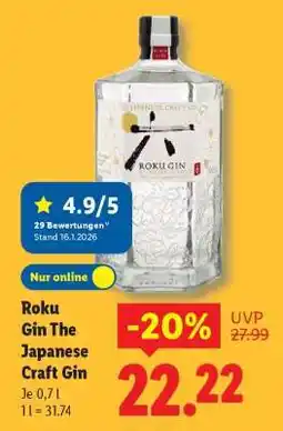 Lidl Roku Gin The Japanese Craft Gin Angebot